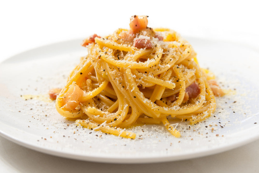 Where did spaghetti carbonara originate?